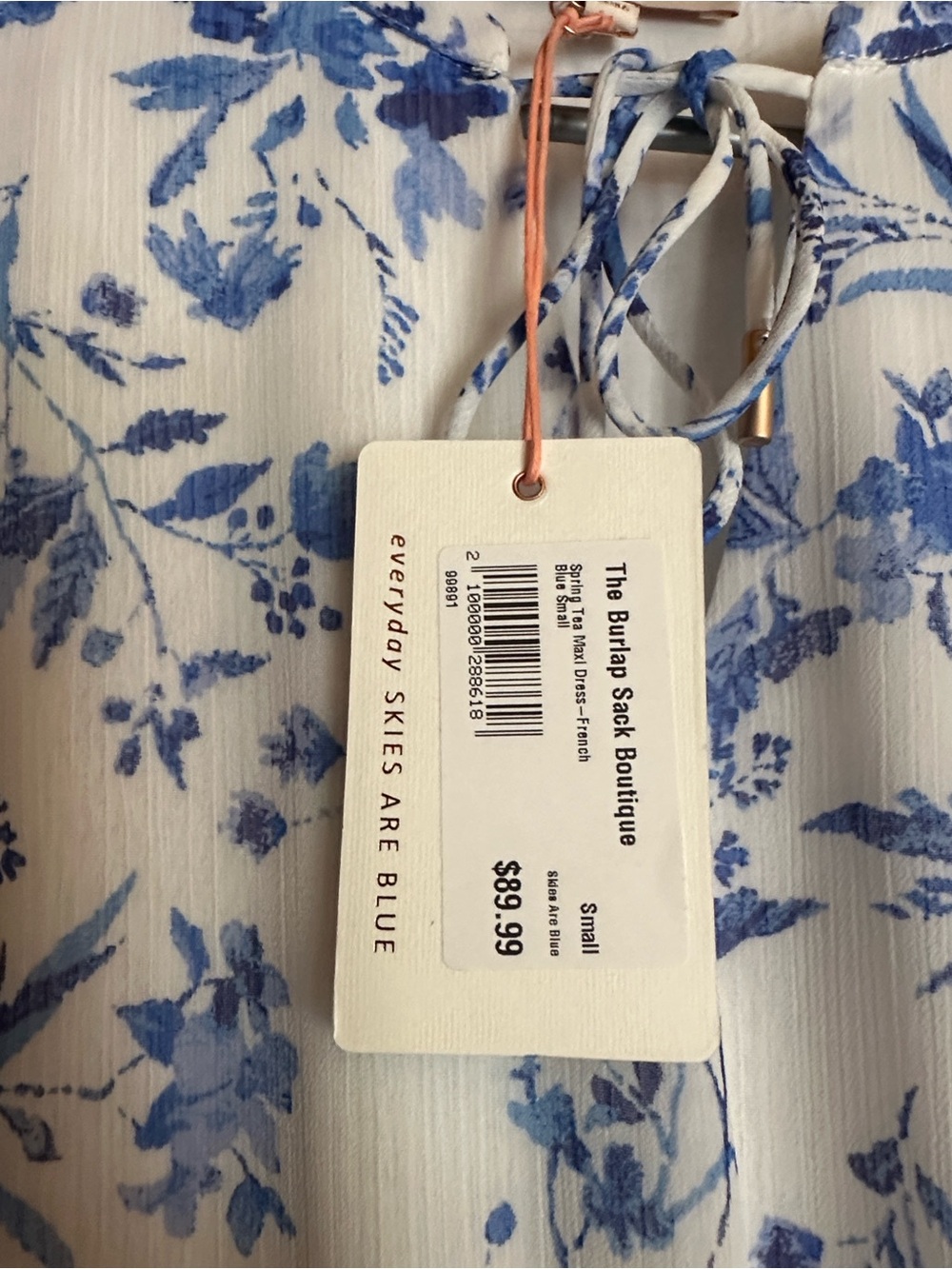 Skies Are Blue French blue floral maxi dress - Picture 3 of 4